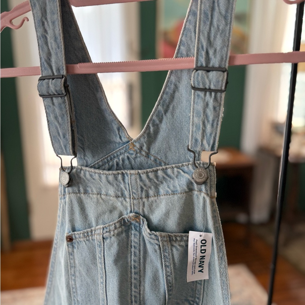 Old Navy Classic Blue Denim Overalls Women’s size 12P NEW